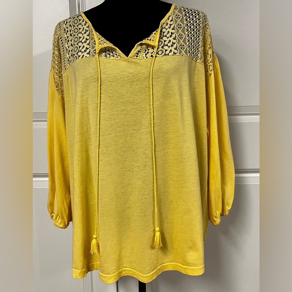 Chaps Lace Peasant Top